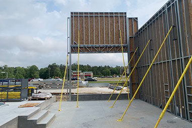 Shoring for a Concrete Floor is easily adjustable with Giraffe